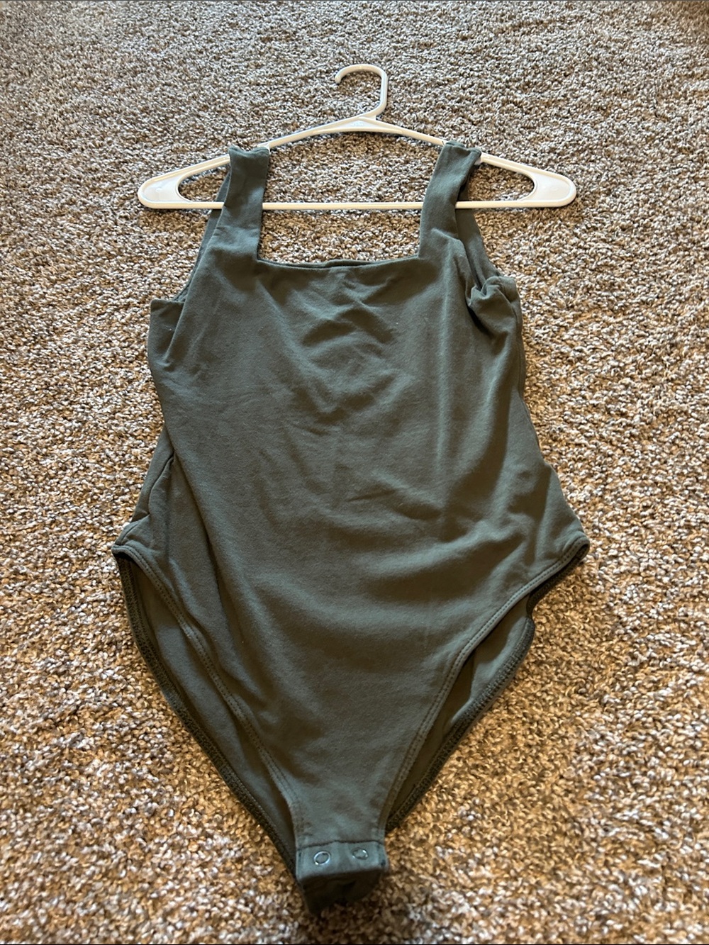 Old Navy Olive Green Square Neck Bodysuit